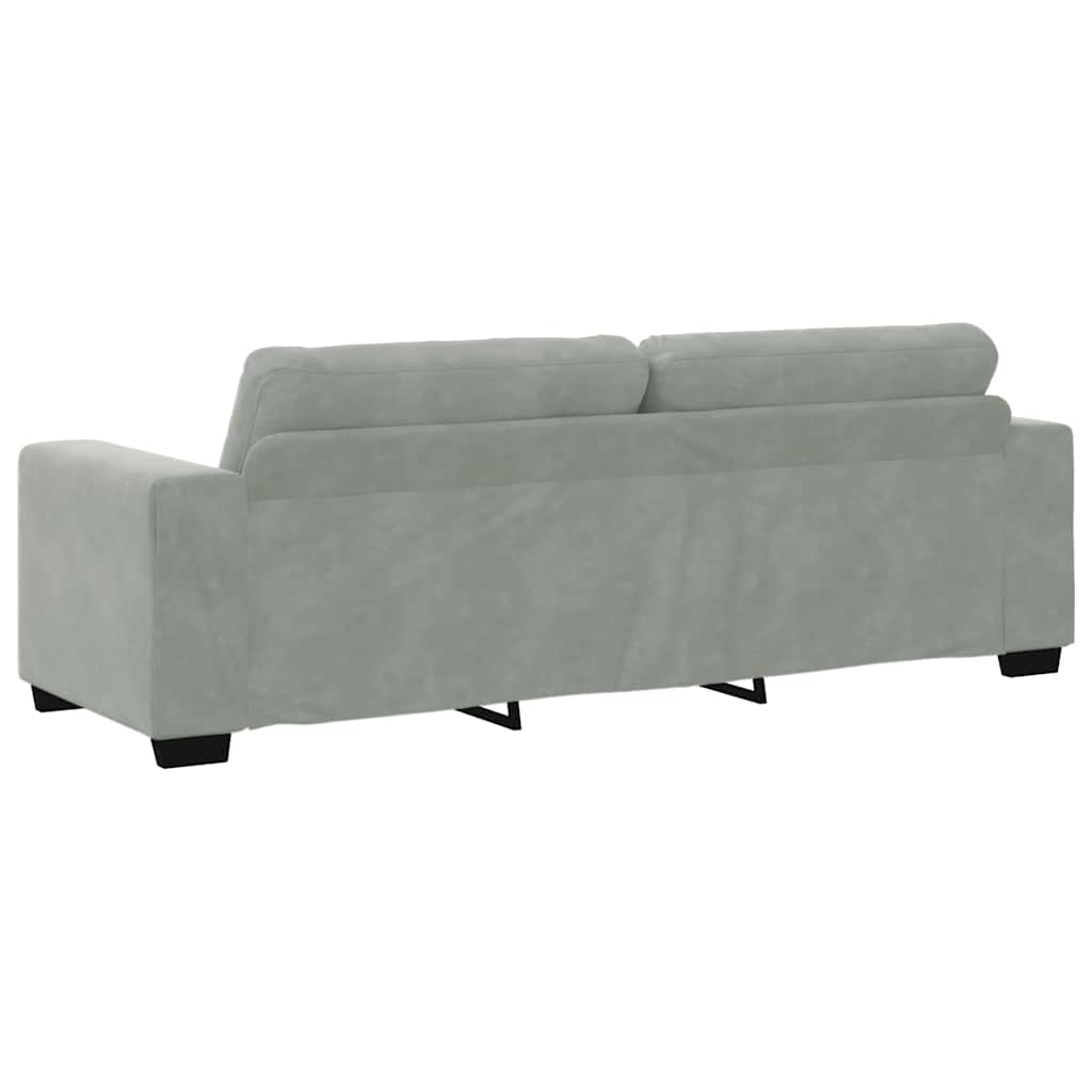 3-Sitzer-Sofa Hellgrau 180 cm Samt