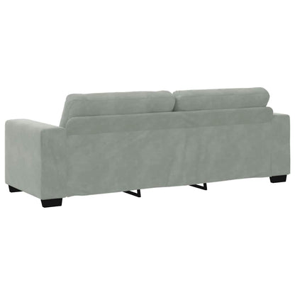 3-Sitzer-Sofa Hellgrau 180 cm Samt