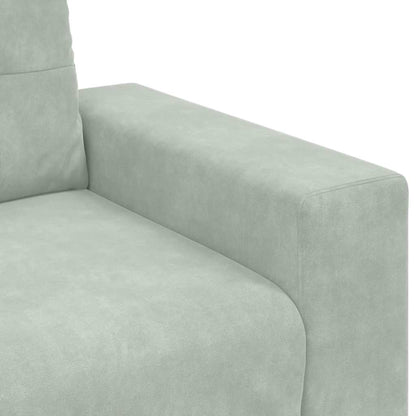 3-Sitzer-Sofa Hellgrau 180 cm Samt