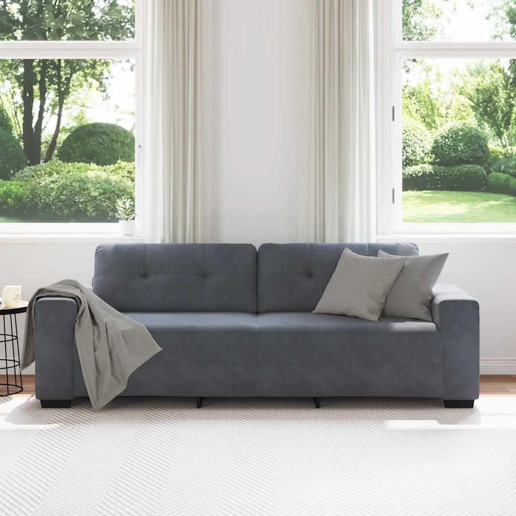 3-Sitzer-Sofa Dunkelgrau 180 cm Samt