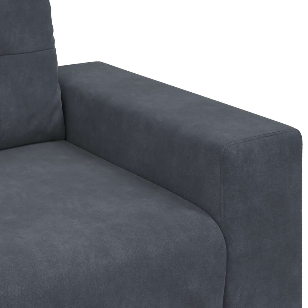 3-Sitzer-Sofa Dunkelgrau 180 cm Samt