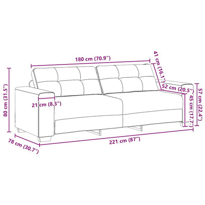3-Sitzer-Sofa Dunkelgrau 180 cm Samt