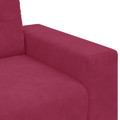 3-Sitzer-Sofa mit Kissen Weinrot Samt