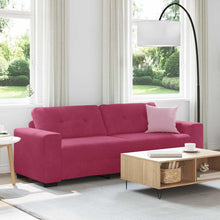 3-Sitzer-Sofa mit Kissen Weinrot Samt