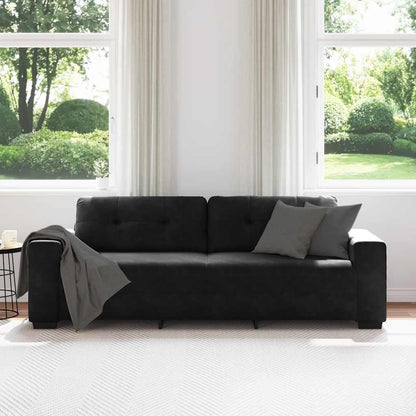 3-Sitzer-Sofa Schwarz 180 cm Samt