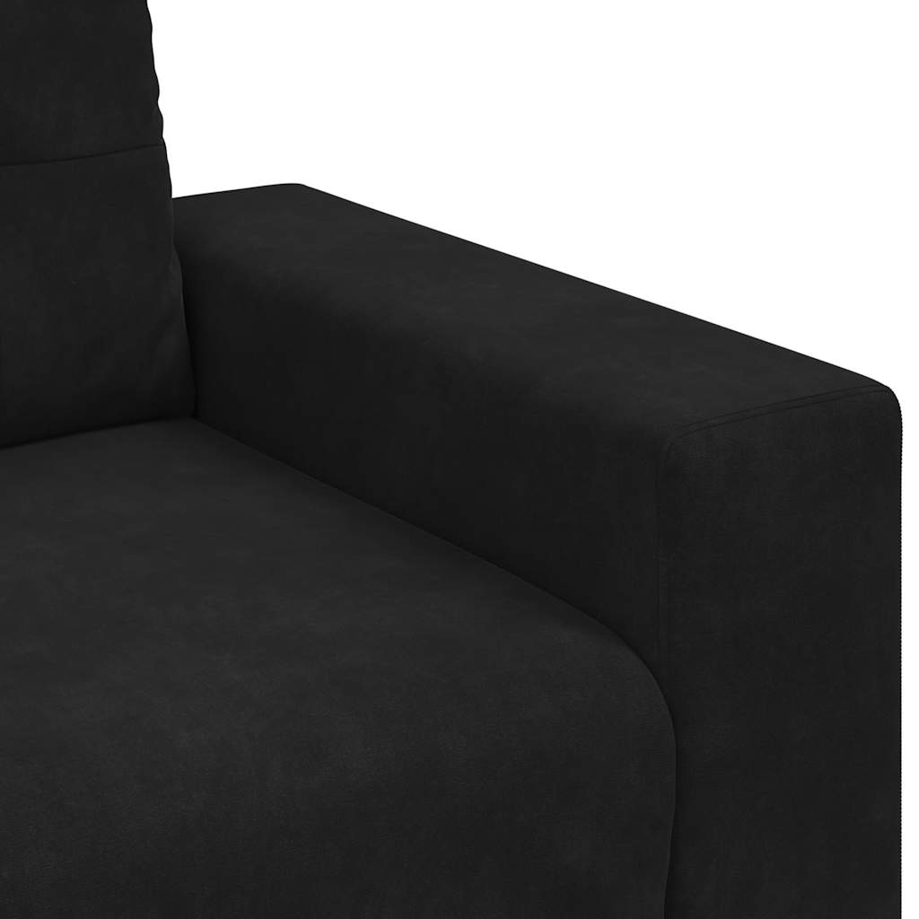 3-Sitzer-Sofa Schwarz 180 cm Samt