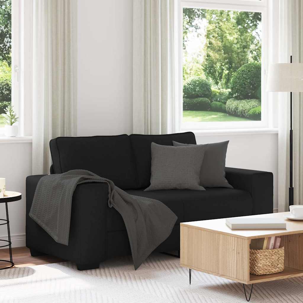 2-Sitzer-Sofa Schwarz 120 cm Stoff