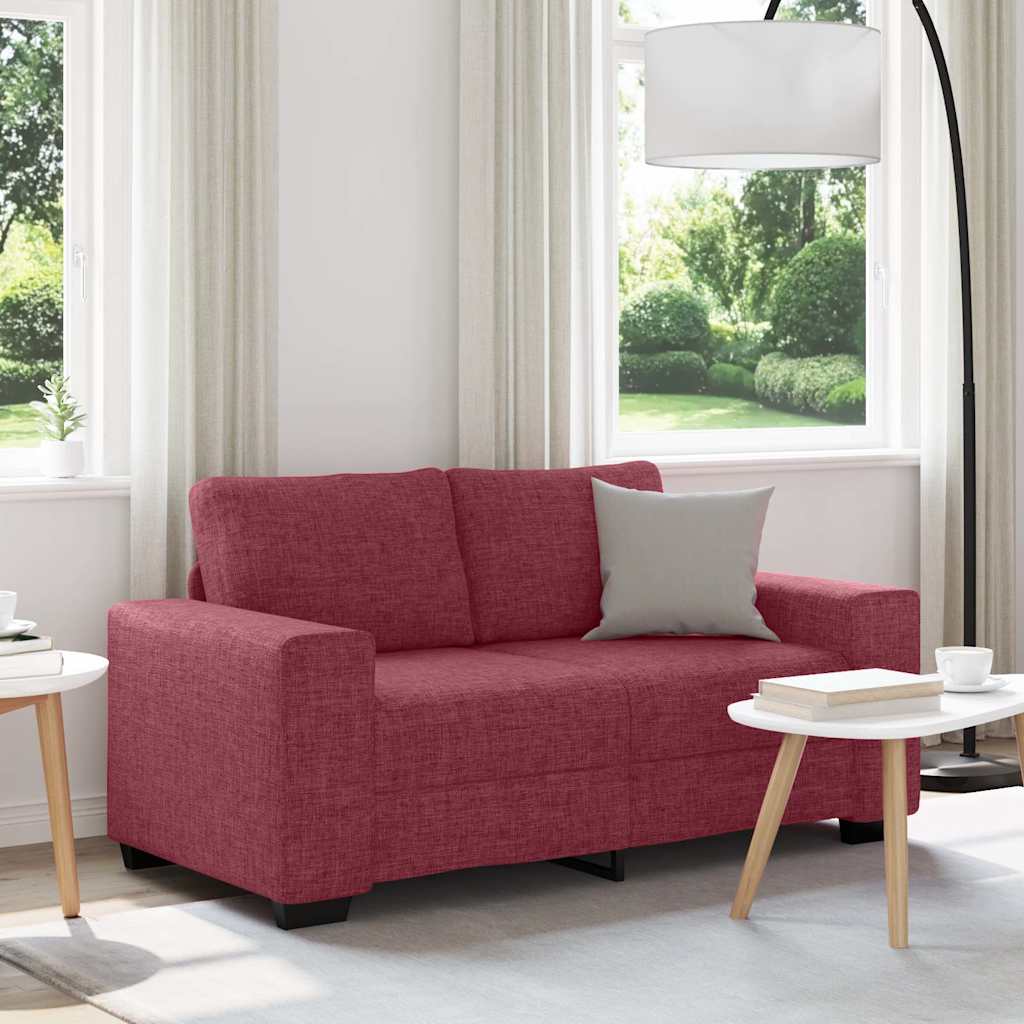 2-Sitzer-Sofa Weinrot 120 cm Stoff