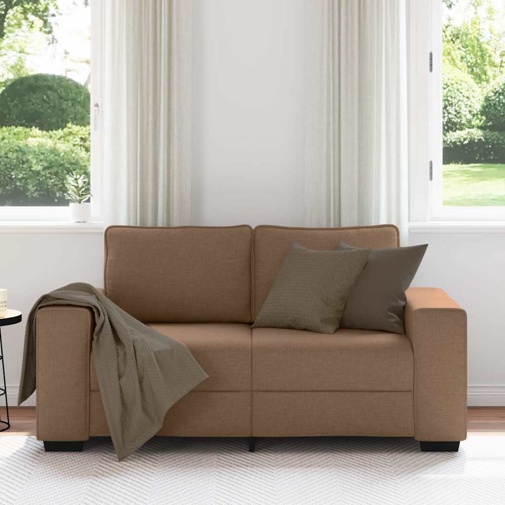 2-Sitzer-Sofa Braun 120 cm Stoff