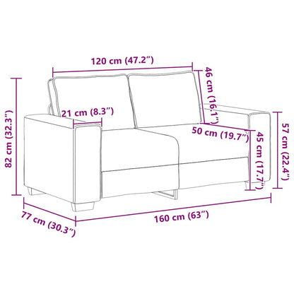 2-Sitzer-Sofa Creme 120 cm Stoff