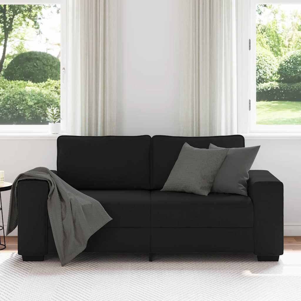 2-Sitzer-Sofa Schwarz 140 cm Stoff