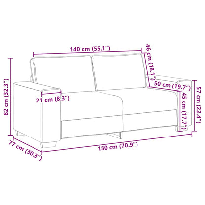 2-Sitzer-Sofa Schwarz 140 cm Stoff