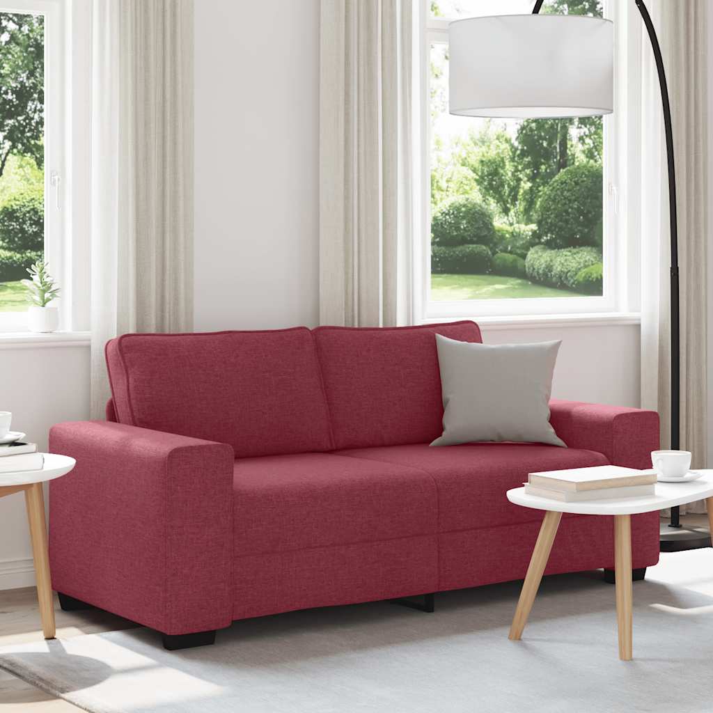 2-Sitzer-Sofa Weinrot 140 cm Stoff