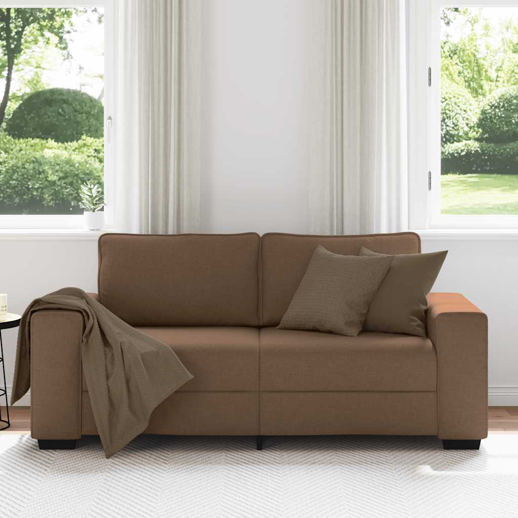 2-Sitzer-Sofa Braun 140 cm Stoff