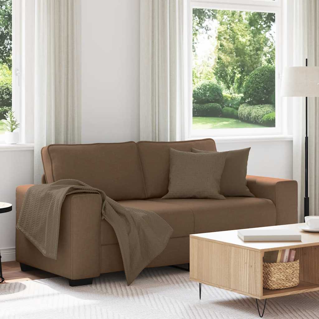 2-Sitzer-Sofa Braun 140 cm Stoff