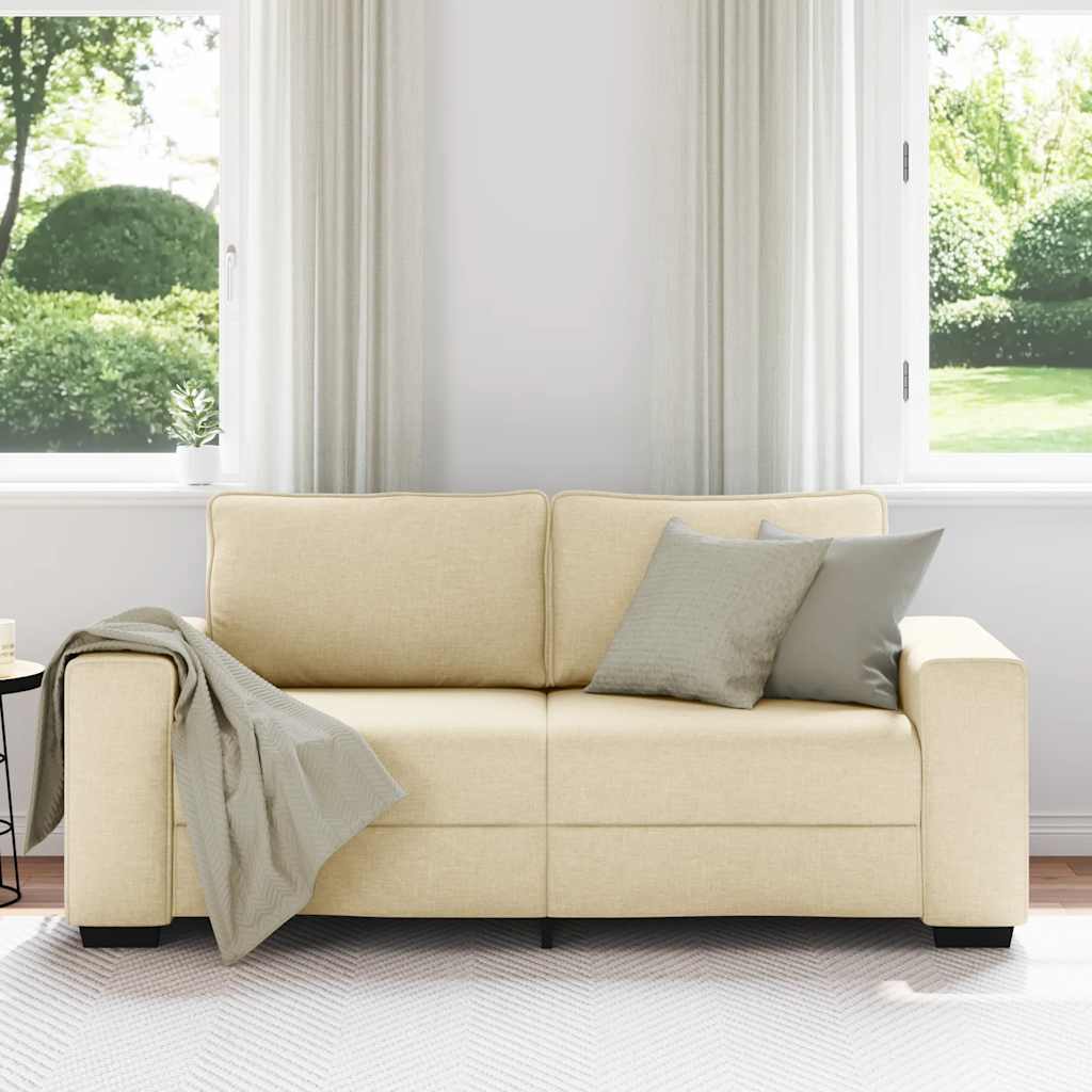 2-Sitzer-Sofa Creme 140 cm Stoff