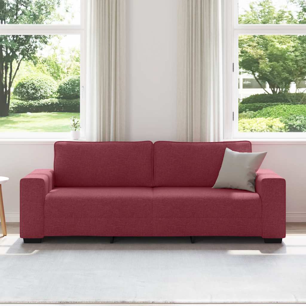 3-Sitzer-Sofa Weinrot 180 cm Stoff