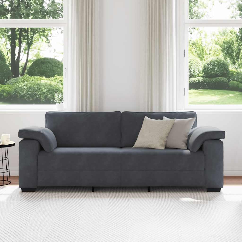 3-Sitzer-Sofa Dunkelgrau 178 cm Samt