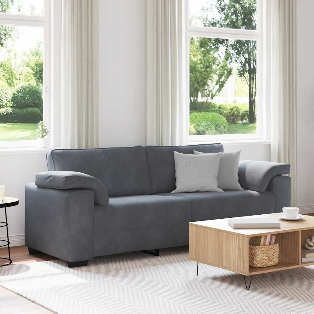 3-Sitzer-Sofa Dunkelgrau 178 cm Samt
