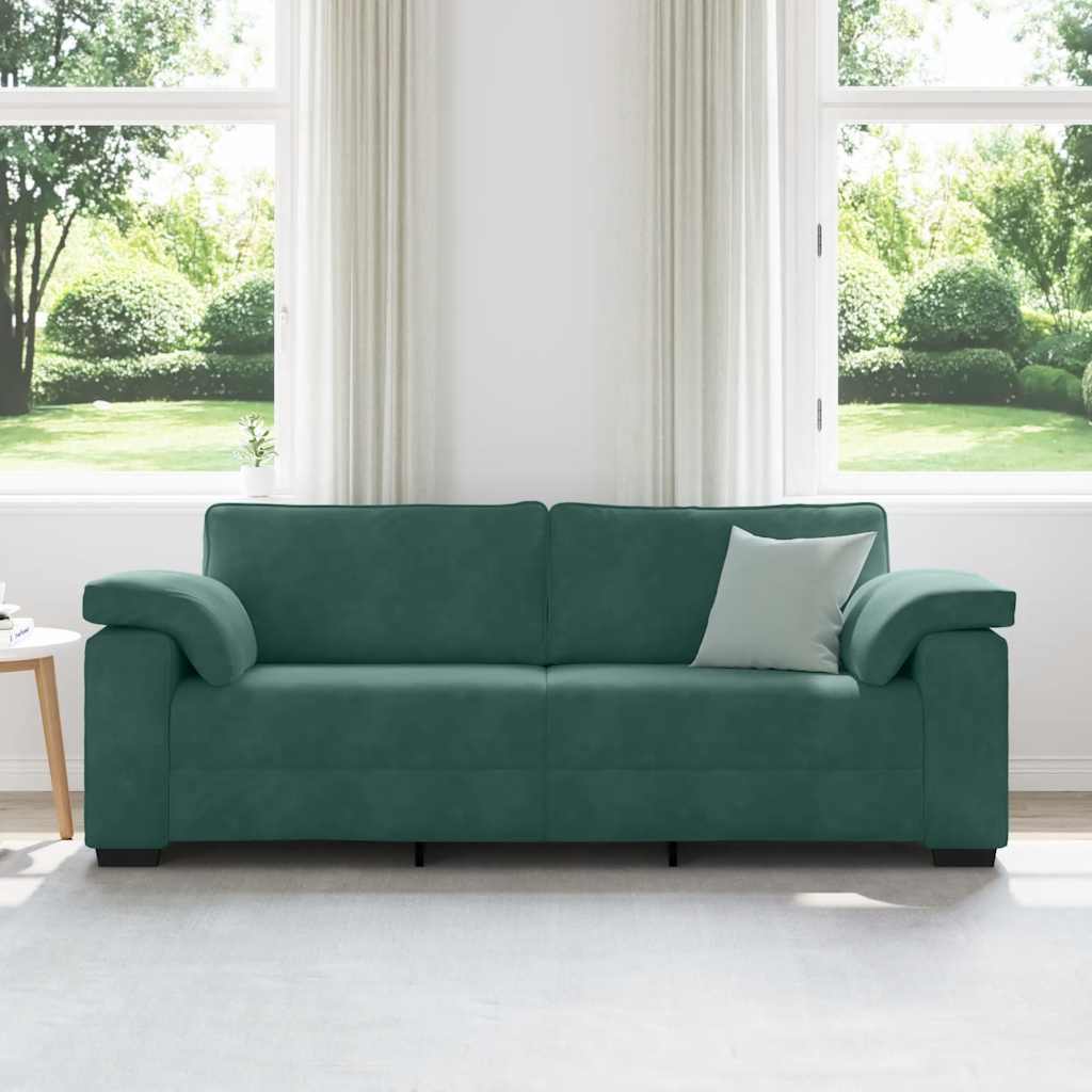 3-Sitzer-Sofa Dunkelgrün 178 cm Samt