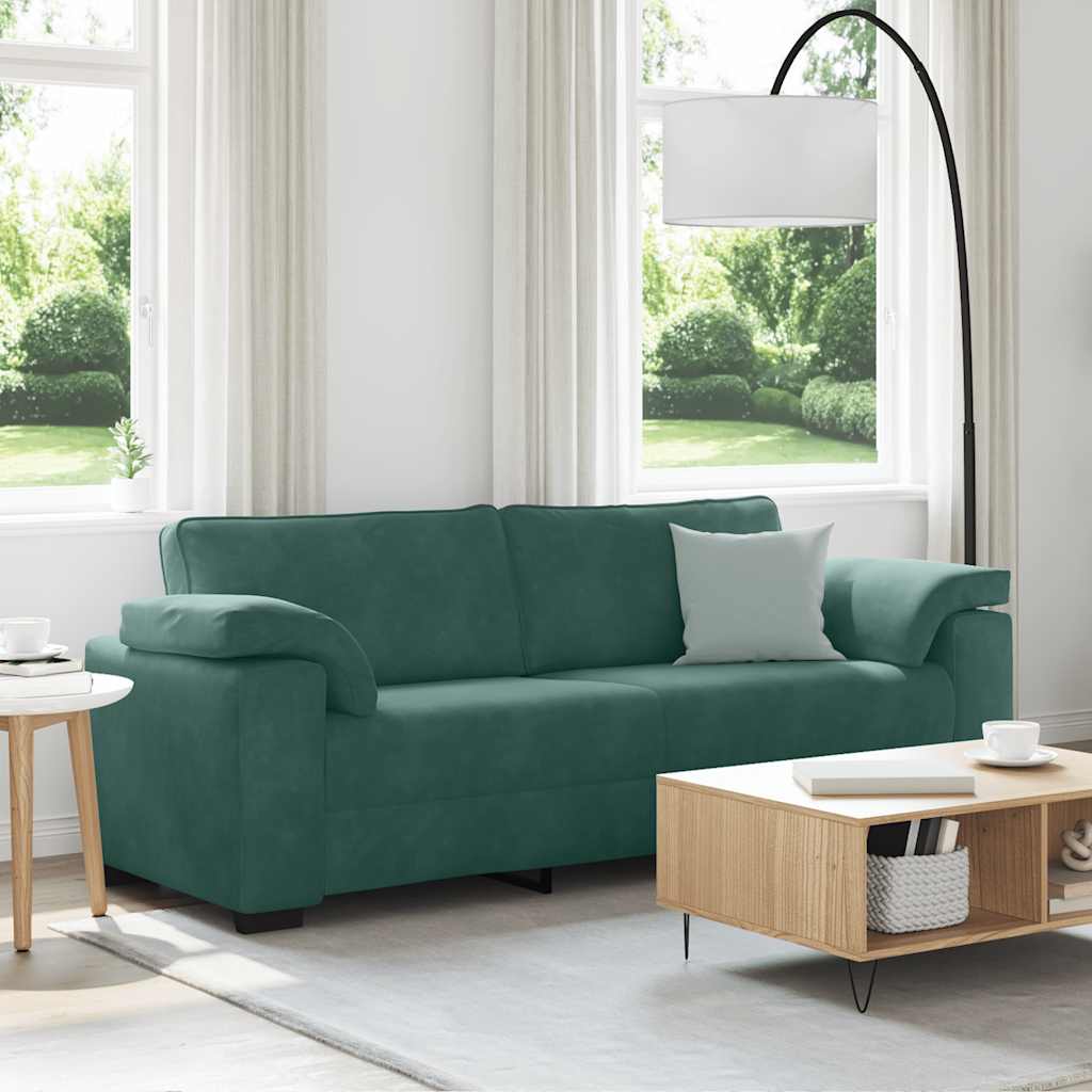 3-Sitzer-Sofa Dunkelgrün 178 cm Samt