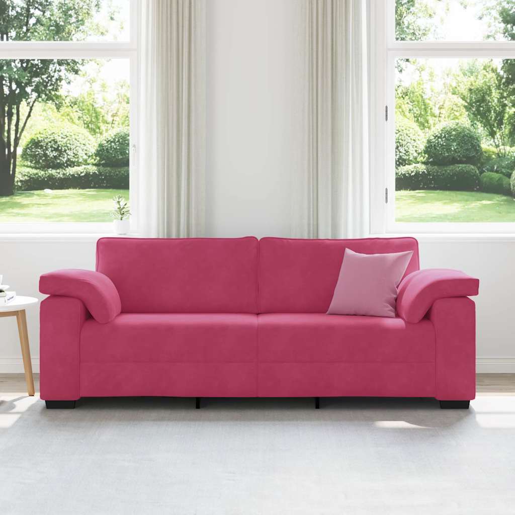 3-Sitzer-Sofa Weinrot 178 cm Samt