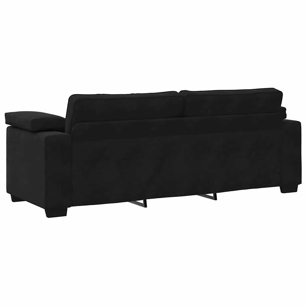 3-Sitzer-Sofa Schwarz 178 cm Samt