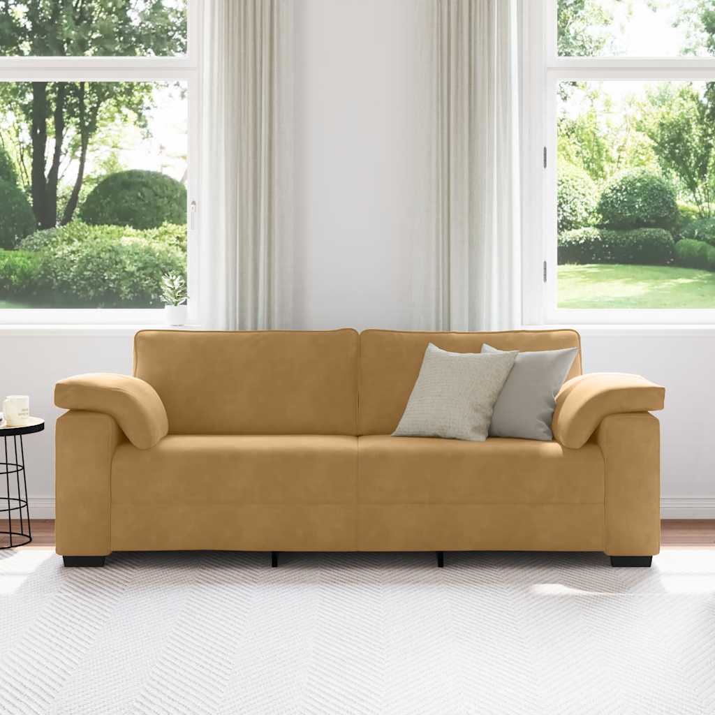 3-Sitzer-Sofa Braun 178 cm Samt