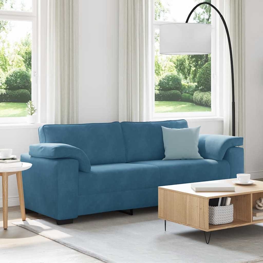 3-Sitzer-Sofa Blau 178 cm Samt