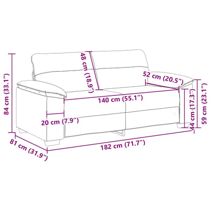 2-Sitzer-Sofa Hellgrau 140 cm Stoff