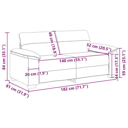 2-Sitzer-Sofa Schwarz 140 cm Stoff