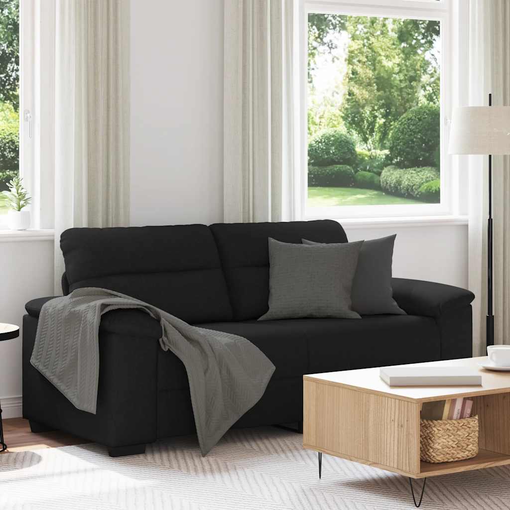 2-Sitzer-Sofa Schwarz 140 cm Stoff