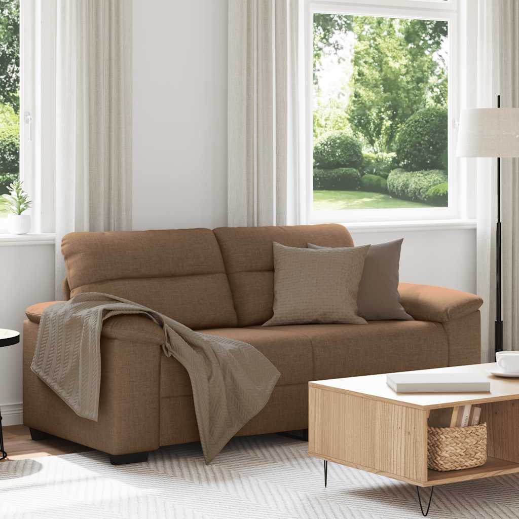 2-Sitzer-Sofa Braun 140 cm Stoff
