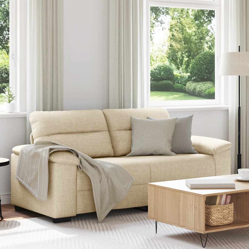 2-Sitzer-Sofa Creme 140 cm Stoff