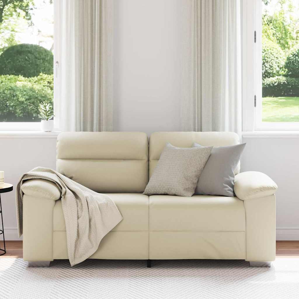2-Sitzer-Sofa Creme 120 cm Kunstleder