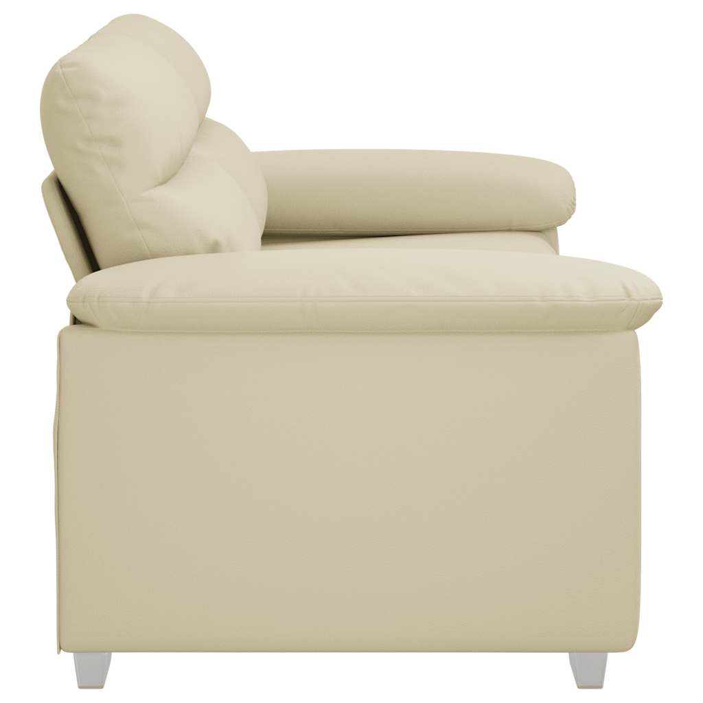 2-Sitzer-Sofa Creme 120 cm Kunstleder