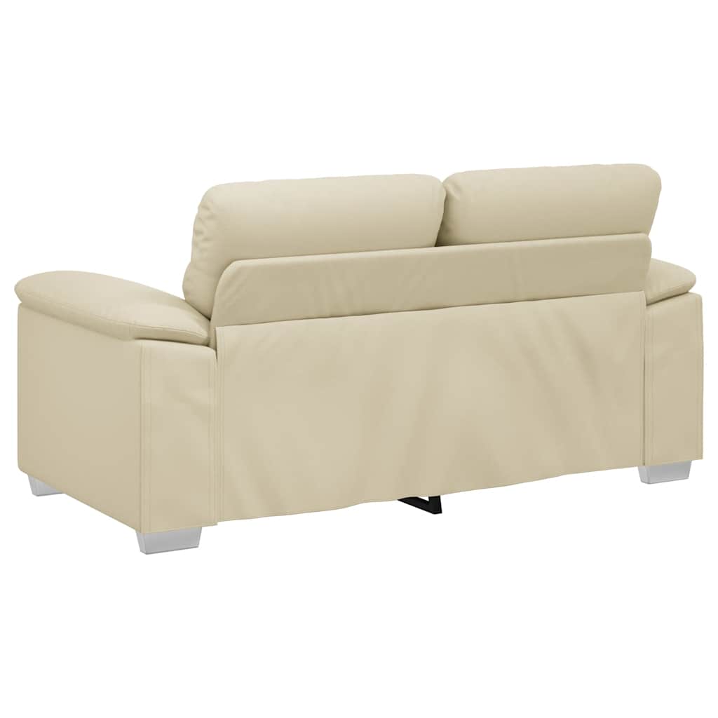 2-Sitzer-Sofa Creme 120 cm Kunstleder