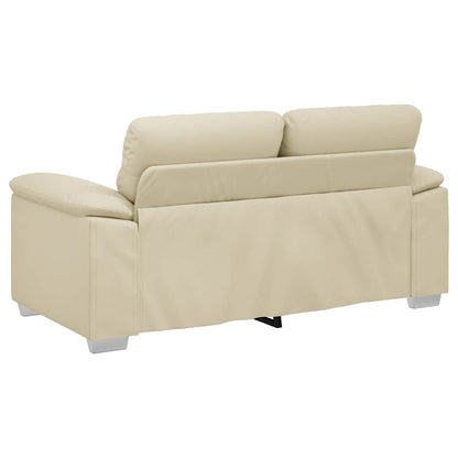 2-Sitzer-Sofa Creme 120 cm Kunstleder