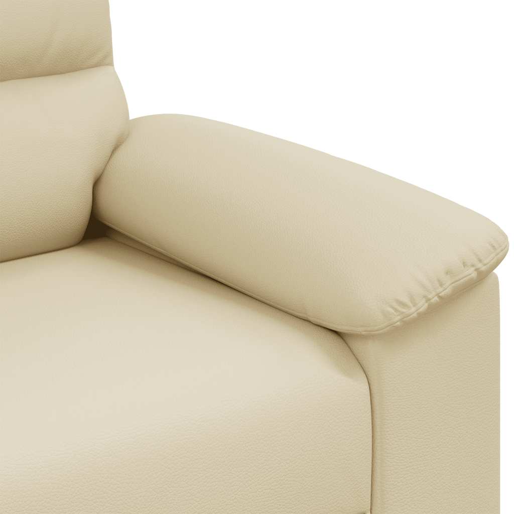 2-Sitzer-Sofa Creme 120 cm Kunstleder