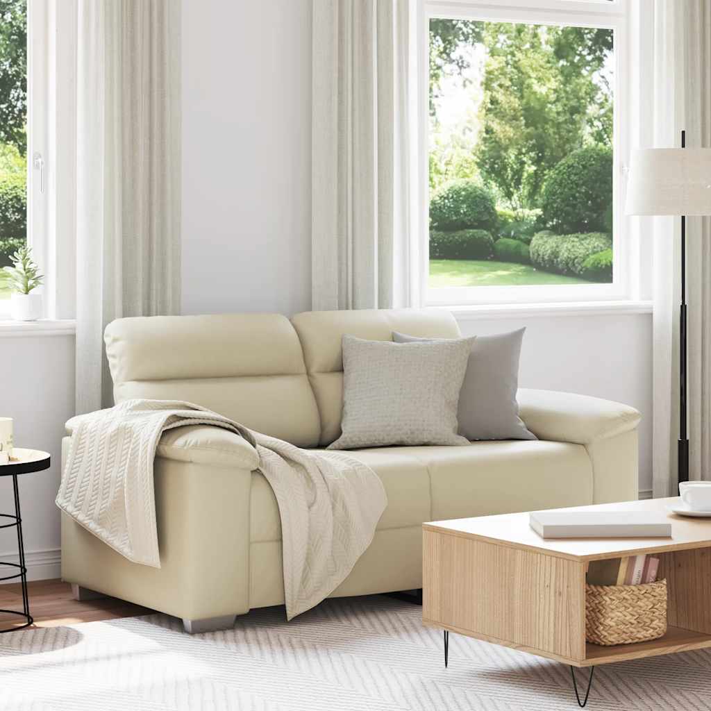 2-Sitzer-Sofa Creme 120 cm Kunstleder