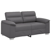 2-Sitzer-Sofa Grau 120 cm Kunstleder