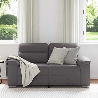 2-Sitzer-Sofa Grau 120 cm Kunstleder