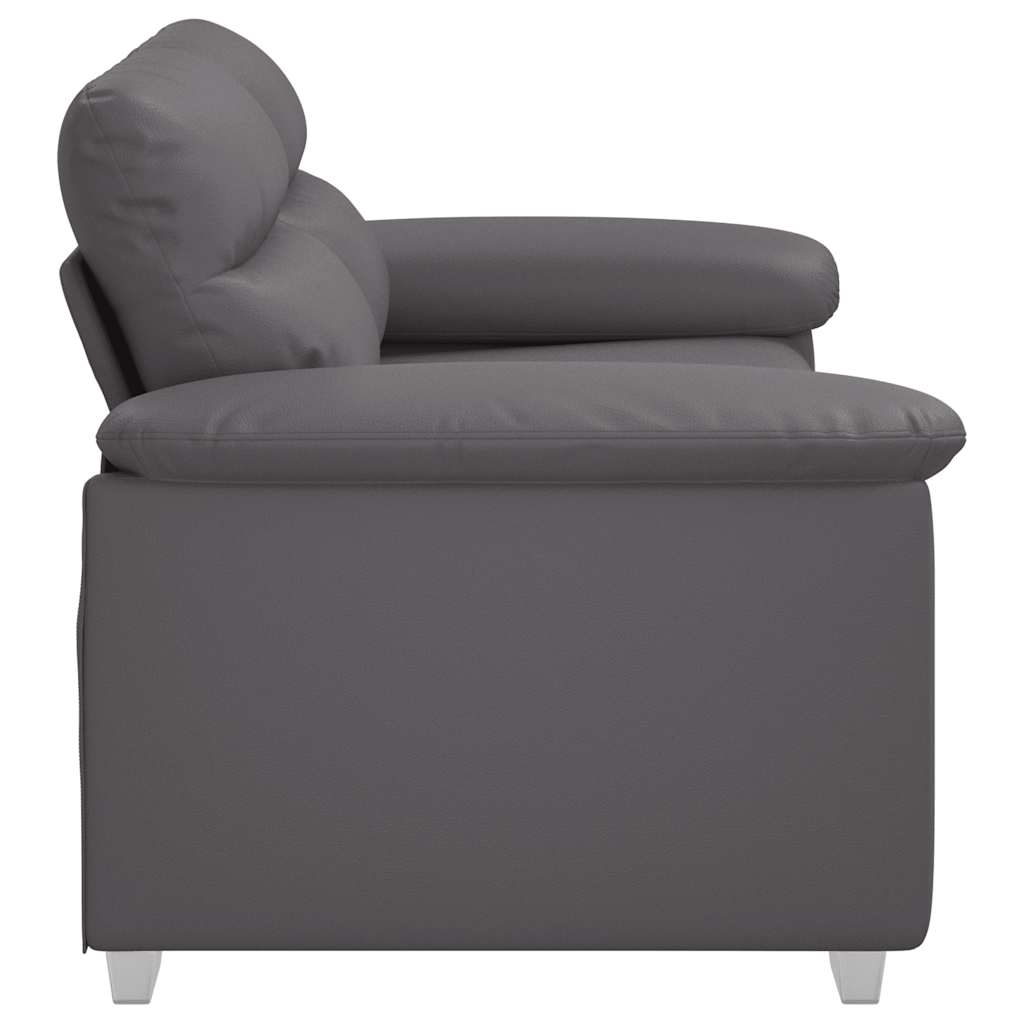 2-Sitzer-Sofa Grau 120 cm Kunstleder