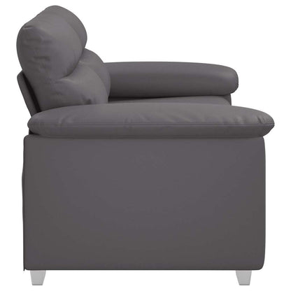 2-Sitzer-Sofa Grau 120 cm Kunstleder