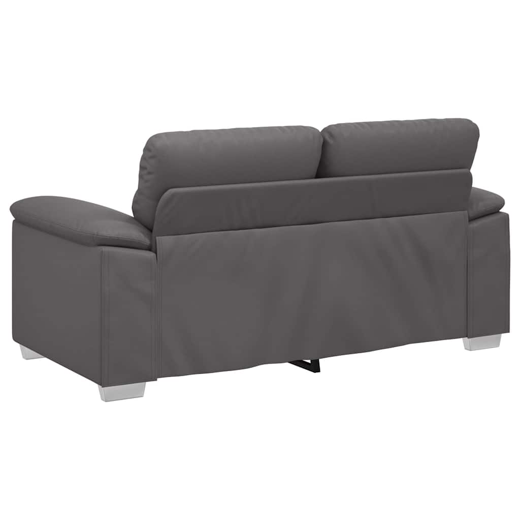 2-Sitzer-Sofa Grau 120 cm Kunstleder
