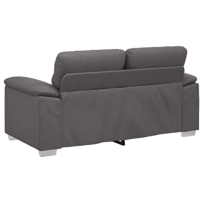 2-Sitzer-Sofa Grau 120 cm Kunstleder