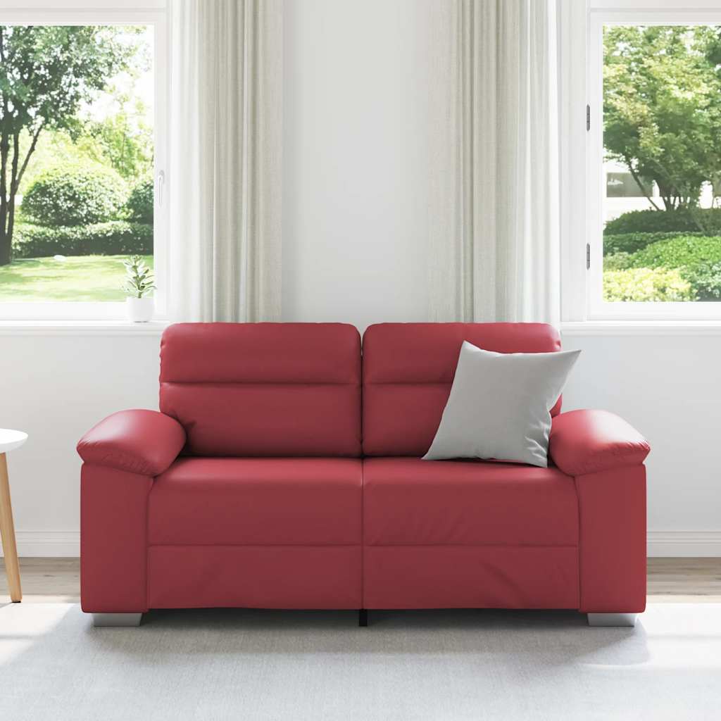 2-Sitzer-Sofa Weinrot 120 cm Kunstleder
