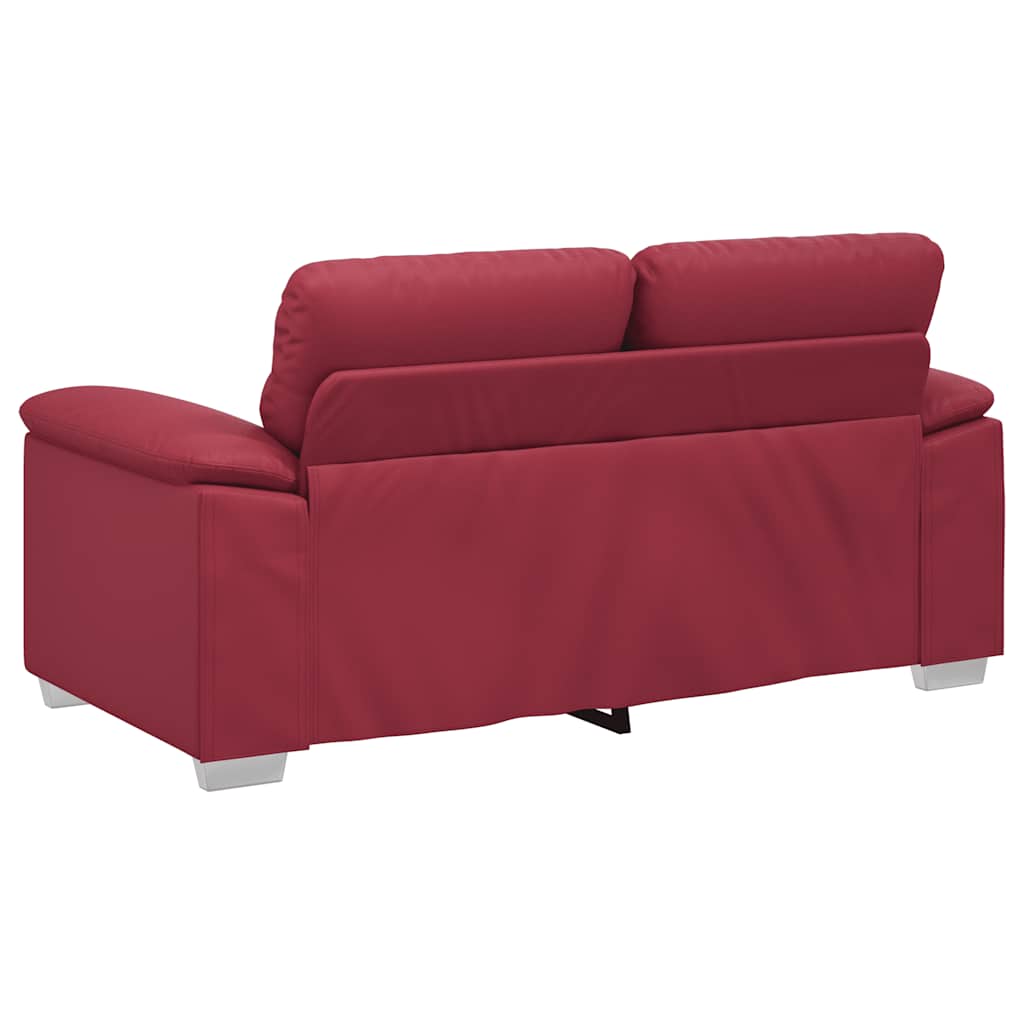 2-Sitzer-Sofa Weinrot 120 cm Kunstleder