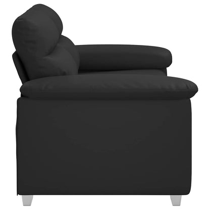 2-Sitzer-Sofa Schwarz 120 cm Kunstleder