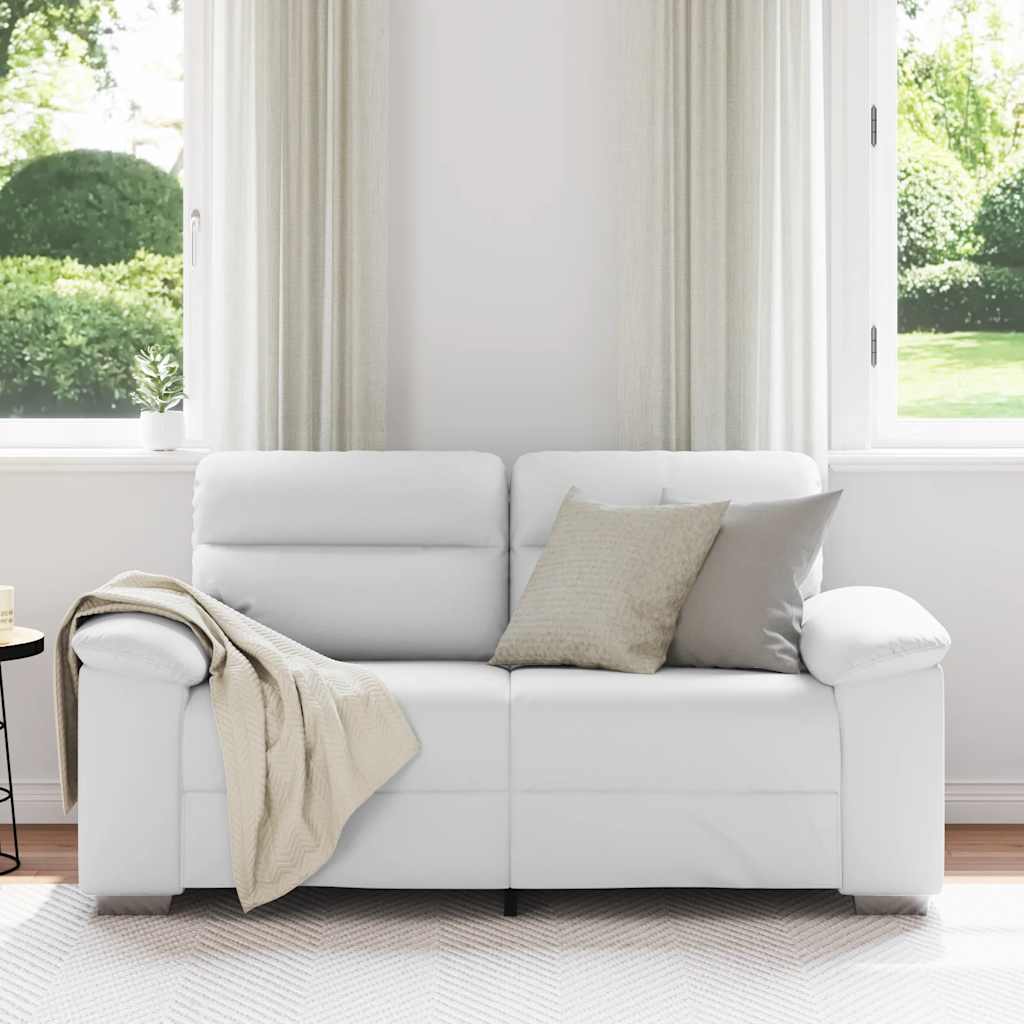 2-Sitzer-Sofa Weiß 120 cm Kunstleder